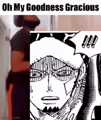 a man with a beard is standing next to a black and white drawing of a man with a beard .