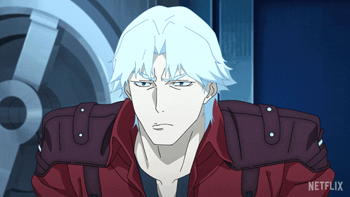 a man with white hair and a red jacket is featured on a netflix ad