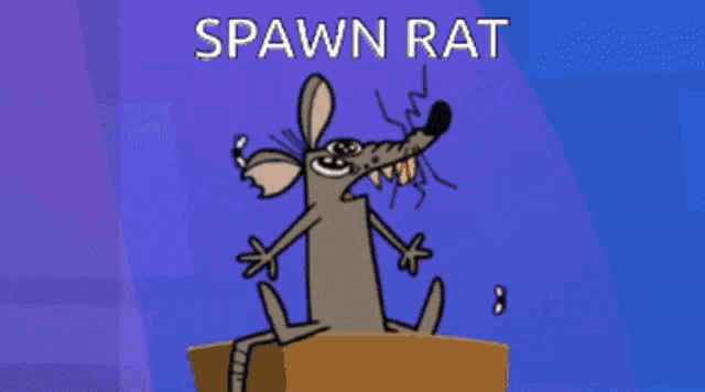 a cartoon of a rat with the words spawn rat behind it