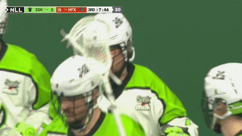 a lacrosse game is being played between ssk and hfx