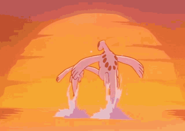 a cartoon illustration of a sunset with a giant iceberg in the foreground .