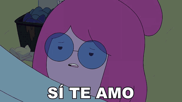 a cartoon character says si te amo in a foreign language