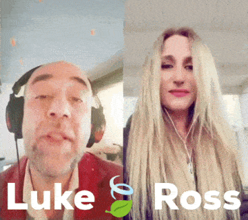 a man and a woman with the names luke and ross written on the bottom