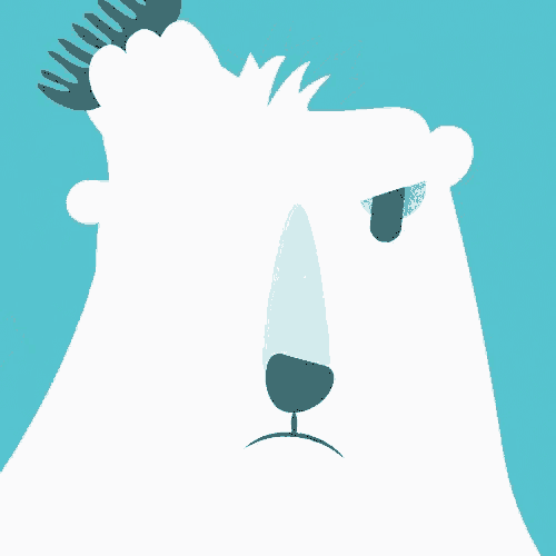 a polar bear with an angry look on its face is shown