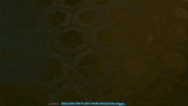 a dark room with a geometric pattern on the floor and walls