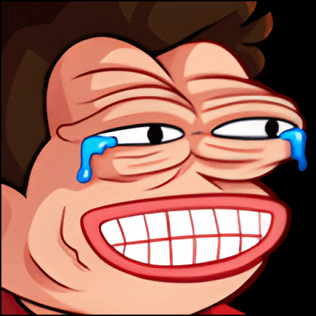 a cartoon drawing of a man with tears running down his face