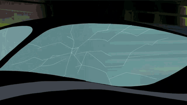 a car windshield with a crack in it
