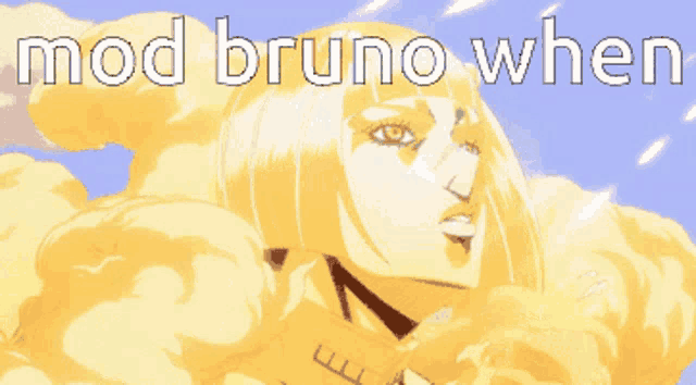 a picture of a girl with the words mod bruno when