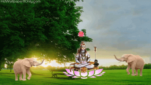 Lord Shiva Elephant GIF - Lord Shiva Elephant Flowers GIFs