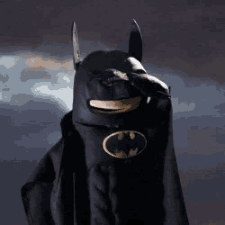 a batman costume with a batman logo on the front