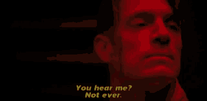 a man in a red light with the words you hear me not ever