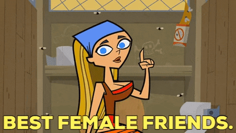 a cartoon of a girl sitting in a bathroom with the words best female friends above her