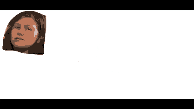 a picture of a girl 's face cut in half