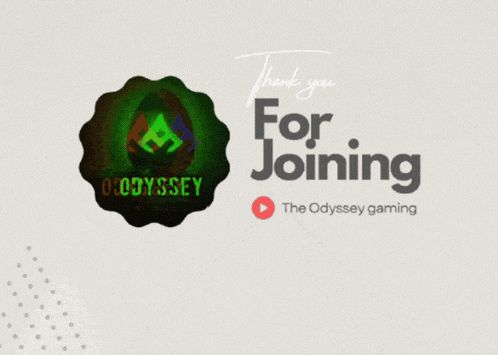 a thank you for joining the odyssey gaming flyer