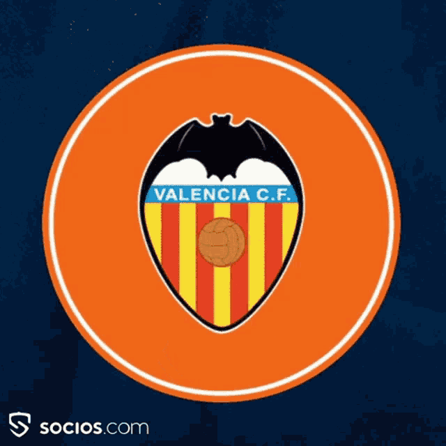 a logo for valencia c.f. with a bat on it