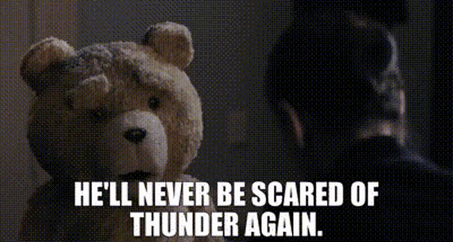 Ted Hell Never Be Scared Of Thunder Again GIF