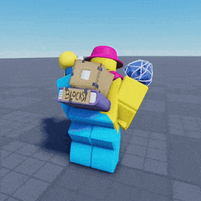 a lego character carrying a book that says blocky on it