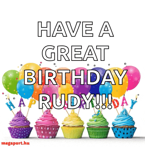 a greeting card that says have a great birthday rudy