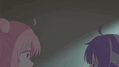 two anime girls are looking at each other and one has a bandaged head