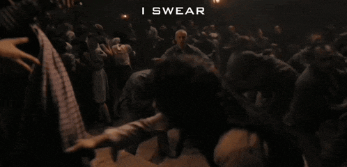 a group of people dancing with the words i swear i will take a snake