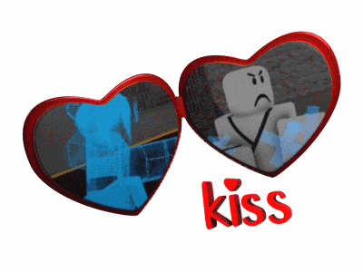 a pair of heart shaped sunglasses with the word kiss on the bottom right