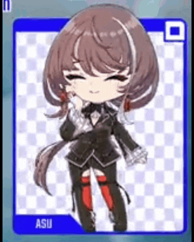 a little girl with brown hair is wearing a black suit and red socks .