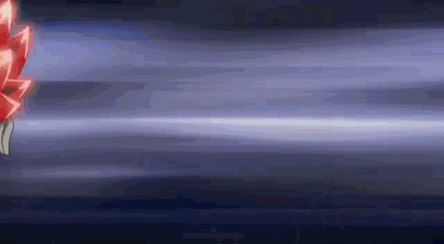 a cartoon character is flying through the air with a blue background .