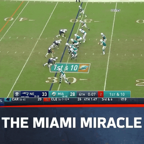 a football game between the miami dolphins and the panthers