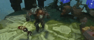 a video game scene with a man in armor and a sword