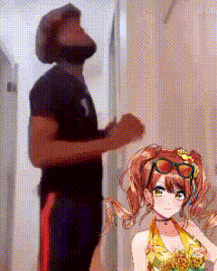 a man and a girl are standing next to each other .