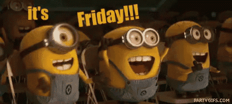 a group of minions standing next to each other with the words it 's friday
