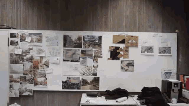 a white board has a lot of pictures on it including one that says ' landscape '