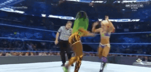 two women are wrestling in a ring with the words women 's title on the bottom