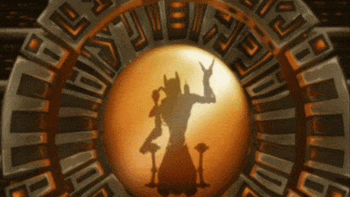a silhouette of a man is in the center of a circle that says egyptian hieroglyphs