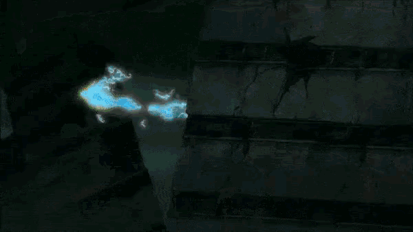 a cartoon character is surrounded by a blue glowing sphere