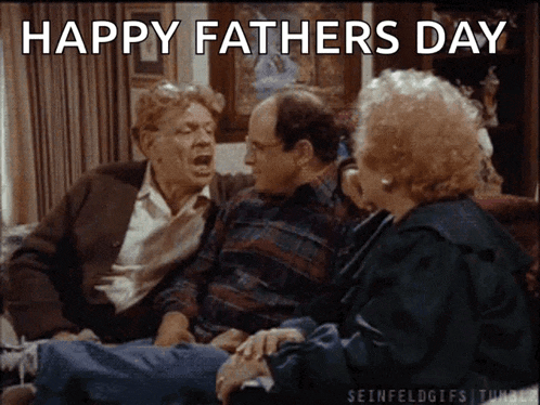 a group of people sitting on a couch with the words happy fathers day