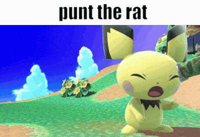 a picture of a cartoon character with the words punt the rat on the top