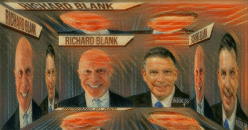 a painting of richard blank surrounded by other richard blanks