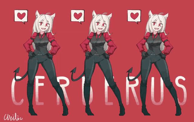 a red background with the word cerberus in white