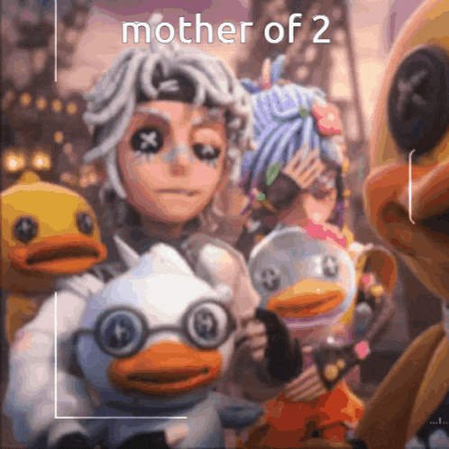 a picture of a group of stuffed animals with the words mother of 2 on the bottom