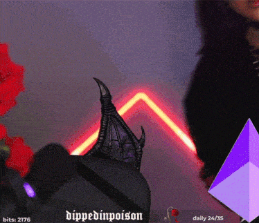 a screenshot of dippedinpoison with a purple triangle