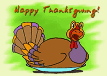 a turkey on a plate with the words happy thanksgiving written on it