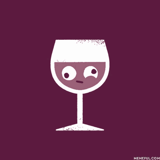 a wine glass with a cartoon face on it