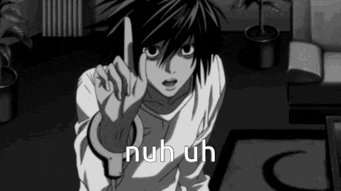 a black and white drawing of a man with the words nuh uh written on the bottom
