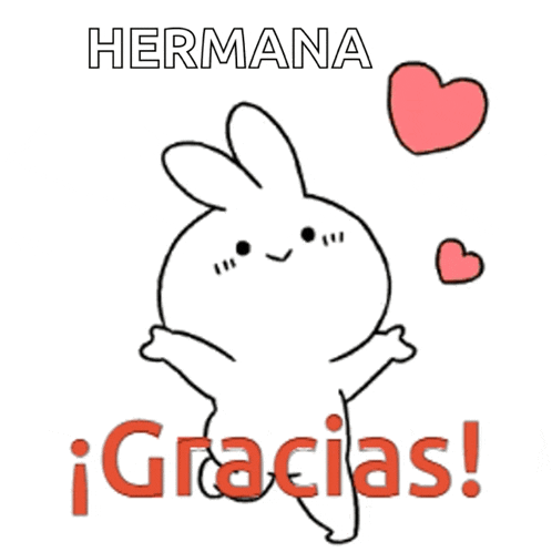 a drawing of a rabbit with the words hermana gracias written below it