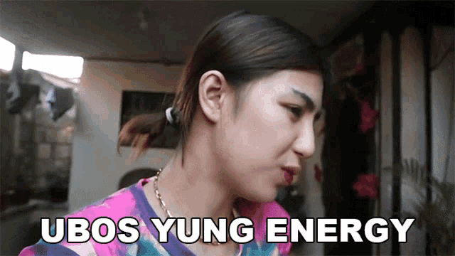 a woman says ubos yung energy in front of her