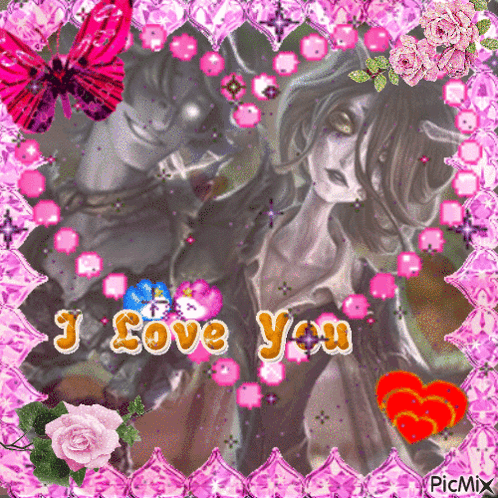 a picture of a girl with the words i love you