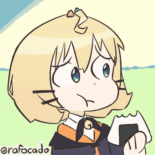 a drawing of a girl with the name rafocado written below her