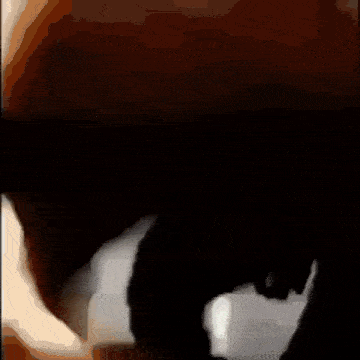 a person is walking down stairs in a dark room with a blurred background .