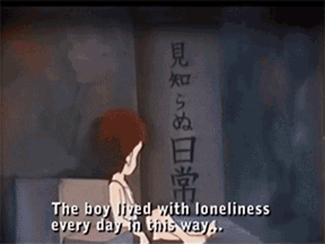 a cartoon says the boy lived with loneliness every day